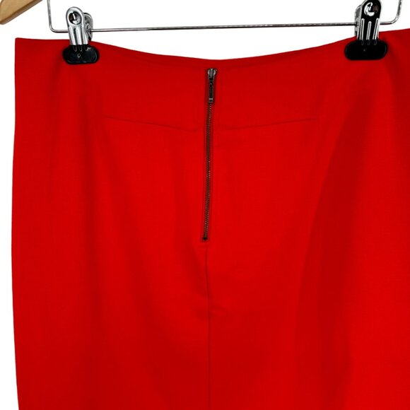 Cabi Womens red knee length pencil skirt size 10 back zipper closure pockets - Picture 7 of 10